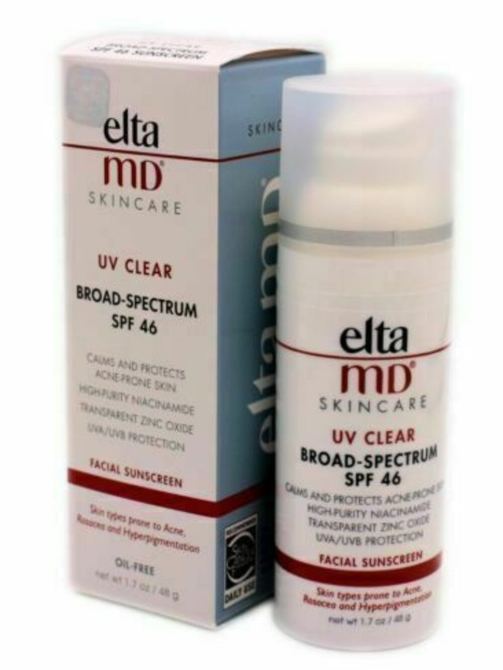 Elta MD UV Clear Broad Spectrum SPF 46 1.7oz/48g NEW IN BOX Sealed